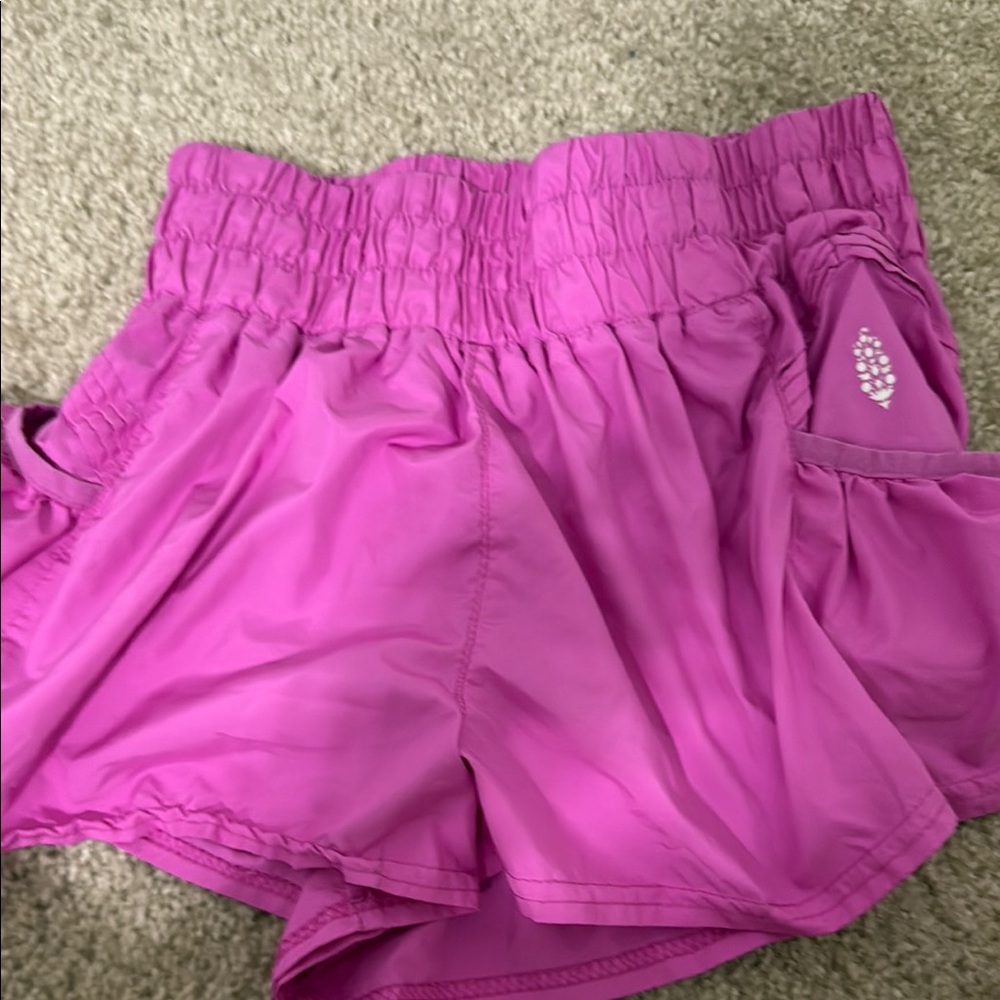 Pink Free People Get Your Flirt On Shorts